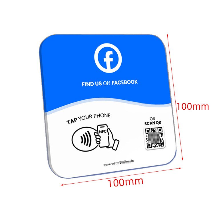 Acrylic NFC Google Ins review card QR Code mobile URL restaurant ordering table sticker NFC positive review card