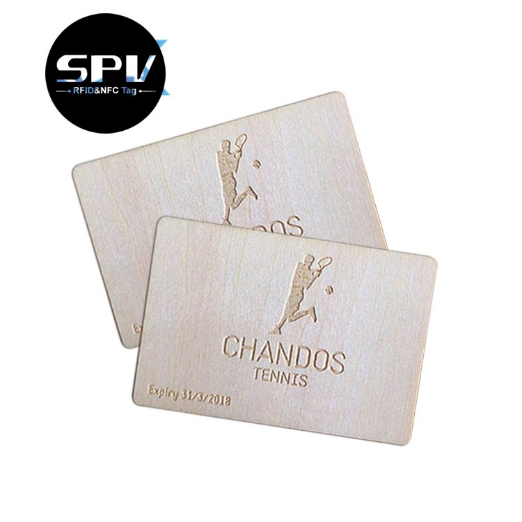 Pre-printed RFID Wooden 13.56MHz NTAG215 Bamboo NFC Business Card