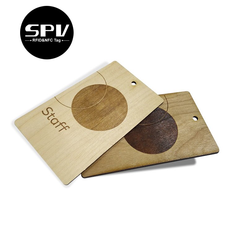 Pre-printed RFID Wooden 13.56MHz NTAG215 Bamboo NFC Business Card