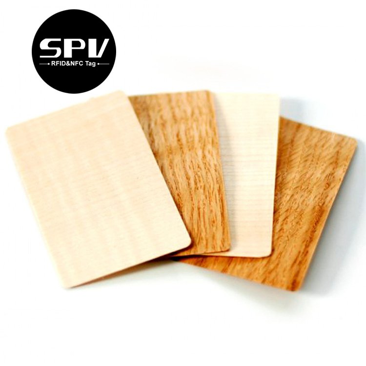 Pre-printed RFID Wooden 13.56MHz NTAG215 Bamboo NFC Business Card