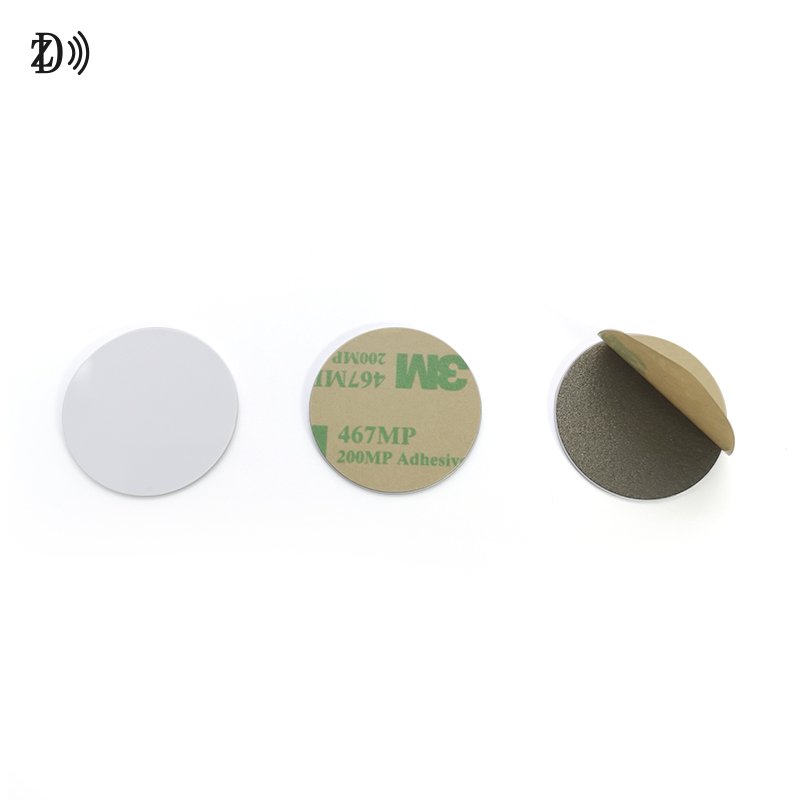 Adhesive PVC RFID NFC Coin Card Asset Management 13.56MHz NTAG213 RFID Coin Tag