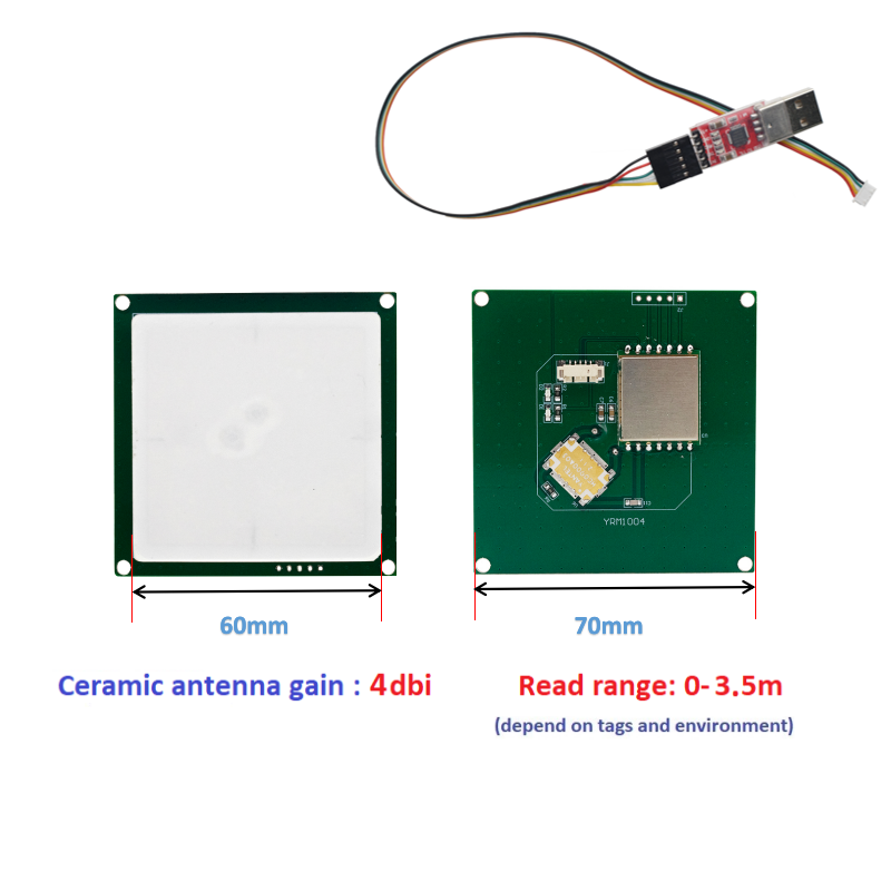 Raspberry Pi Embedded Arduino UHF RFID Module Access Control Card Reader 1-5.5dbi Antenna Integrated RFID Module Reader