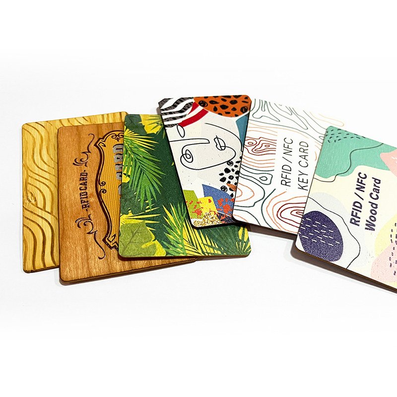 Programmable bamboo wooden business Cards RFID ISO14443A Smart NTAG213 Wood NFC CARD