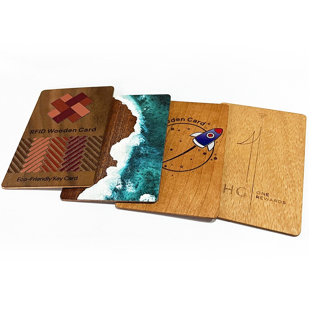 Programmable bamboo wooden business Cards RFID ISO14443A Smart NTAG213 Wood NFC CARD