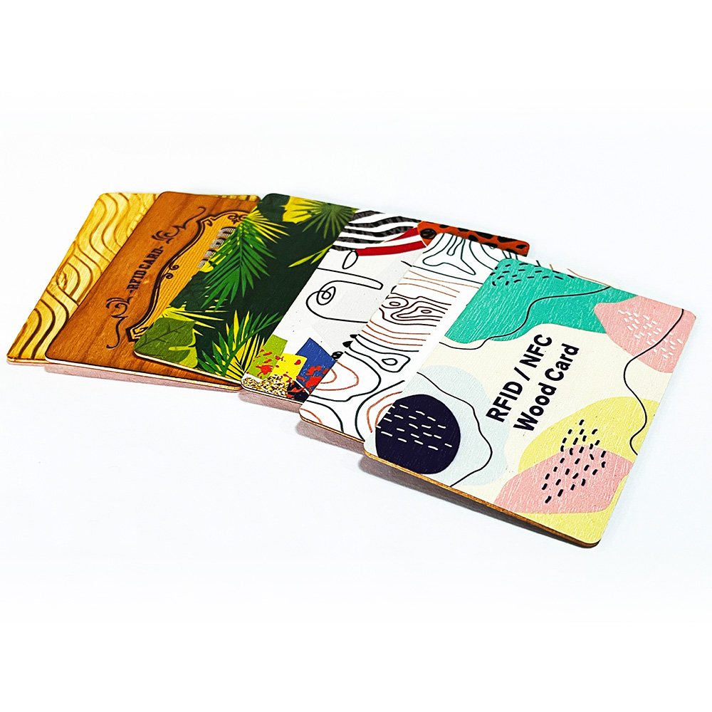Programmable bamboo wooden business Cards RFID ISO14443A Smart NTAG213 Wood NFC CARD