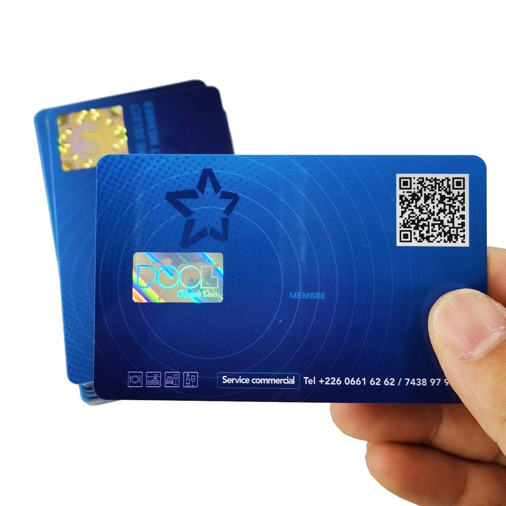 Customize Printing Logo Label Anti Counterfeiting Hologram Business Visit Loyalty PVC ID Card QR Codes