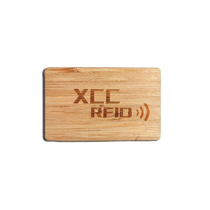 RFID/NFC IC 13.56 Mhz F08 Chip Visit Custom Laser Engraved Wooden Bamboo Key Access Control Card for Hotel