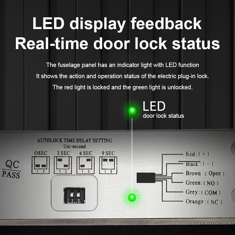 Access control electric plug-in lock at room temperature with delay electric plug-in lock glass door