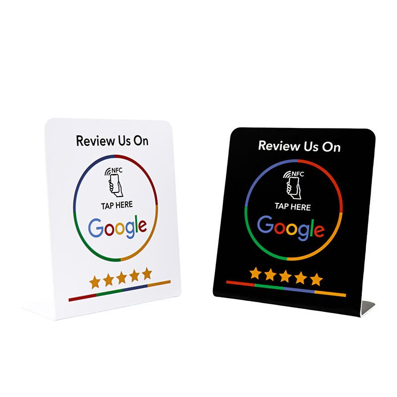 Google Review NFC 215 Stand Card With QR Code Contactless Google Review Tap Display Stand NFC Menu Stand