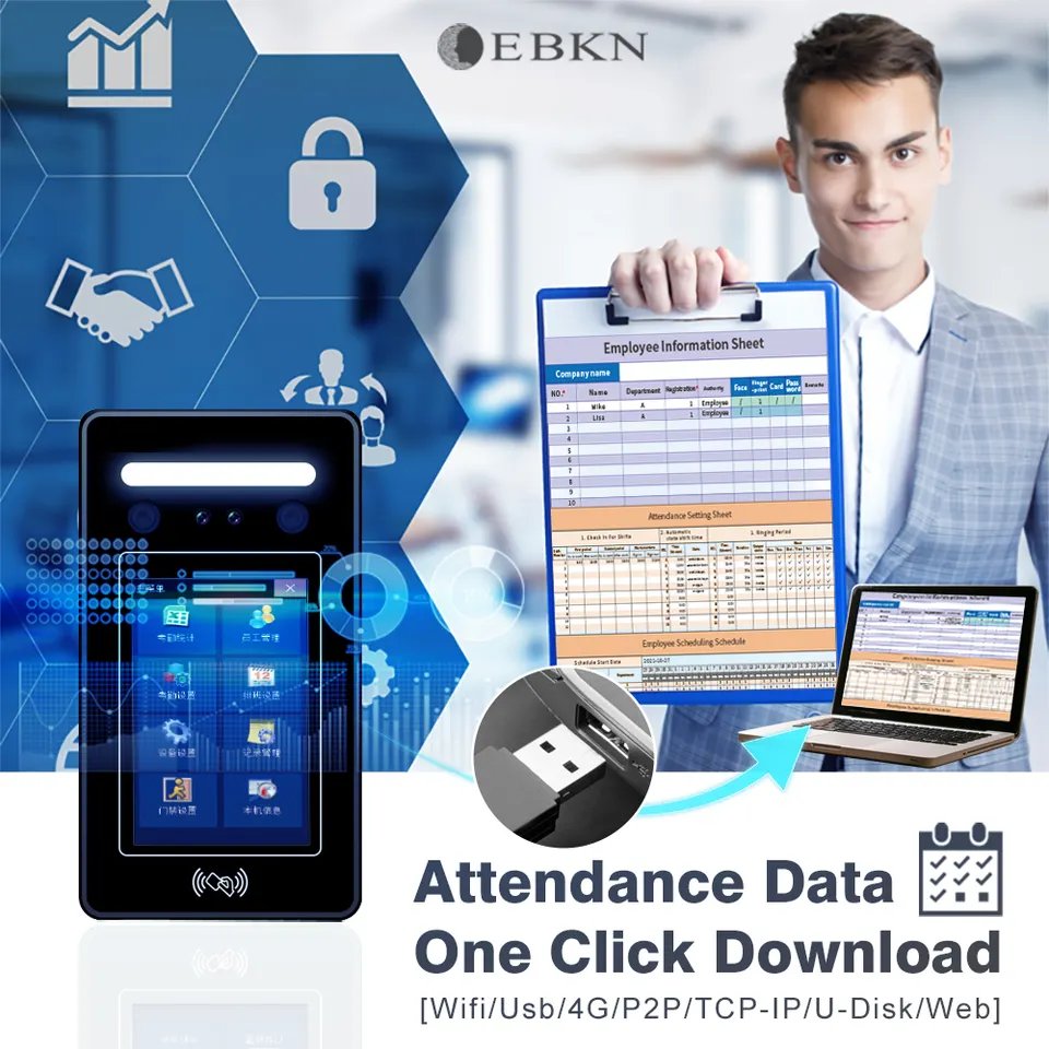 Free Software Facial Device Face Recognition Facial Recognition Time Attendance Machine Access Control
