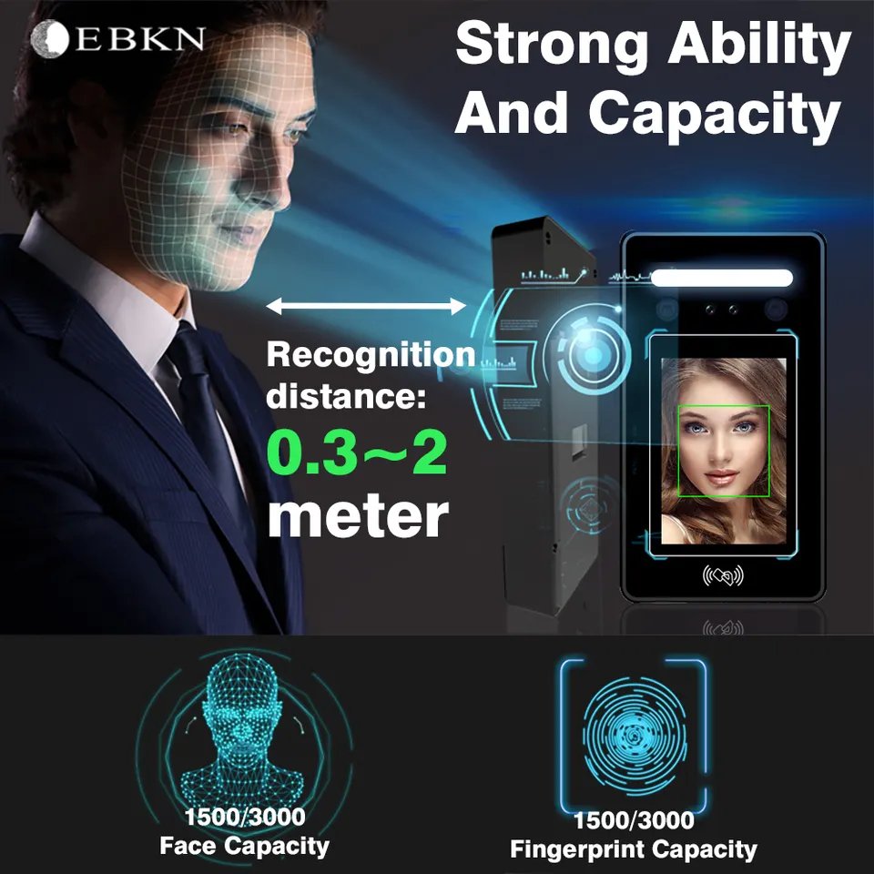 Free Software Facial Device Face Recognition Facial Recognition Time Attendance Machine Access Control