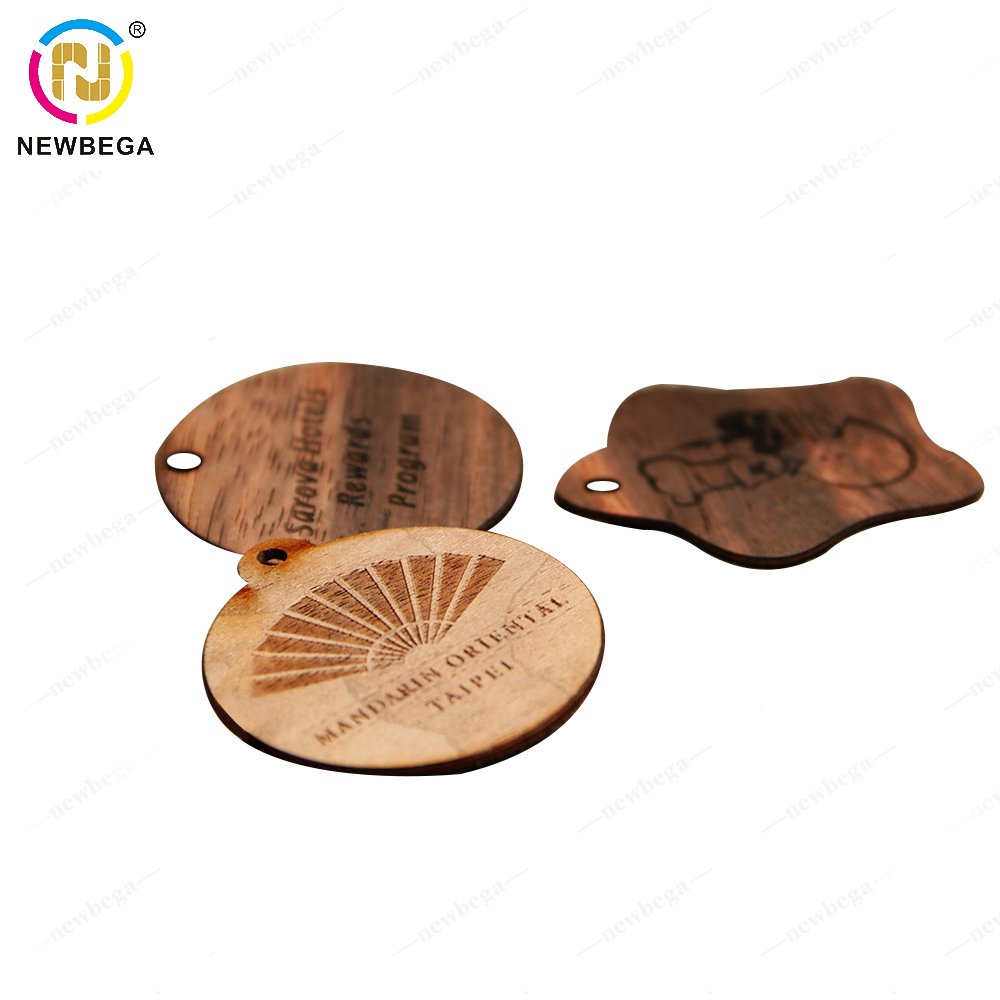 Programmable Bamboo Wood RFID ISO14443A Smart NTAG213/216 NFC Business Card Wooden Hotel Key Card