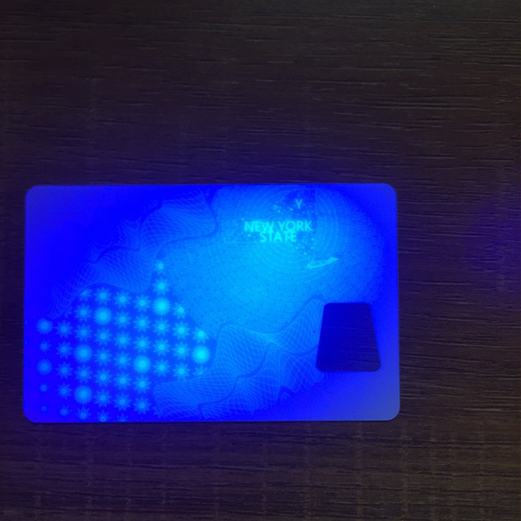 High security Clear NY FL window card with UV