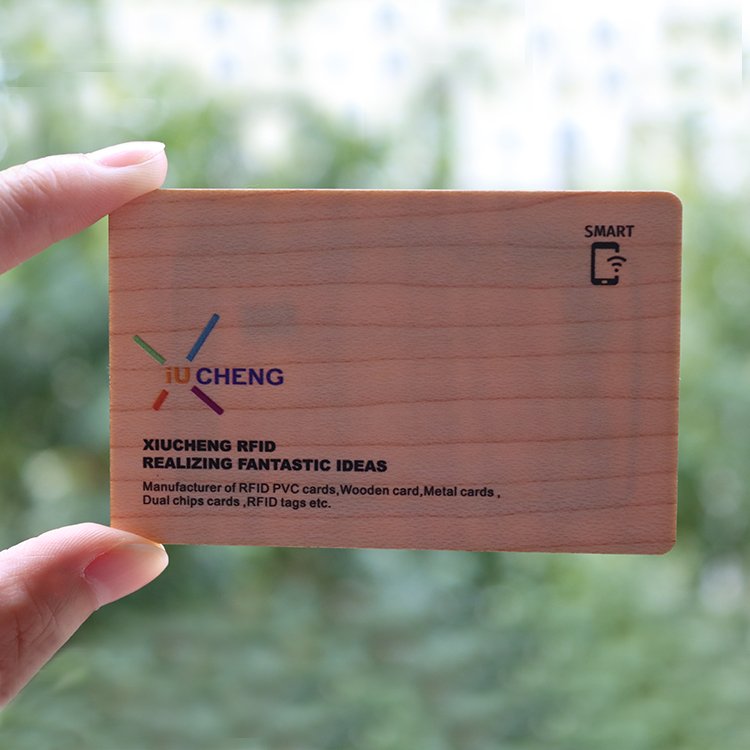 Custom Laser Engraved Printed Wood RFID NFC Card For Business Programmable Basswood Cards For Access control Hotel Room