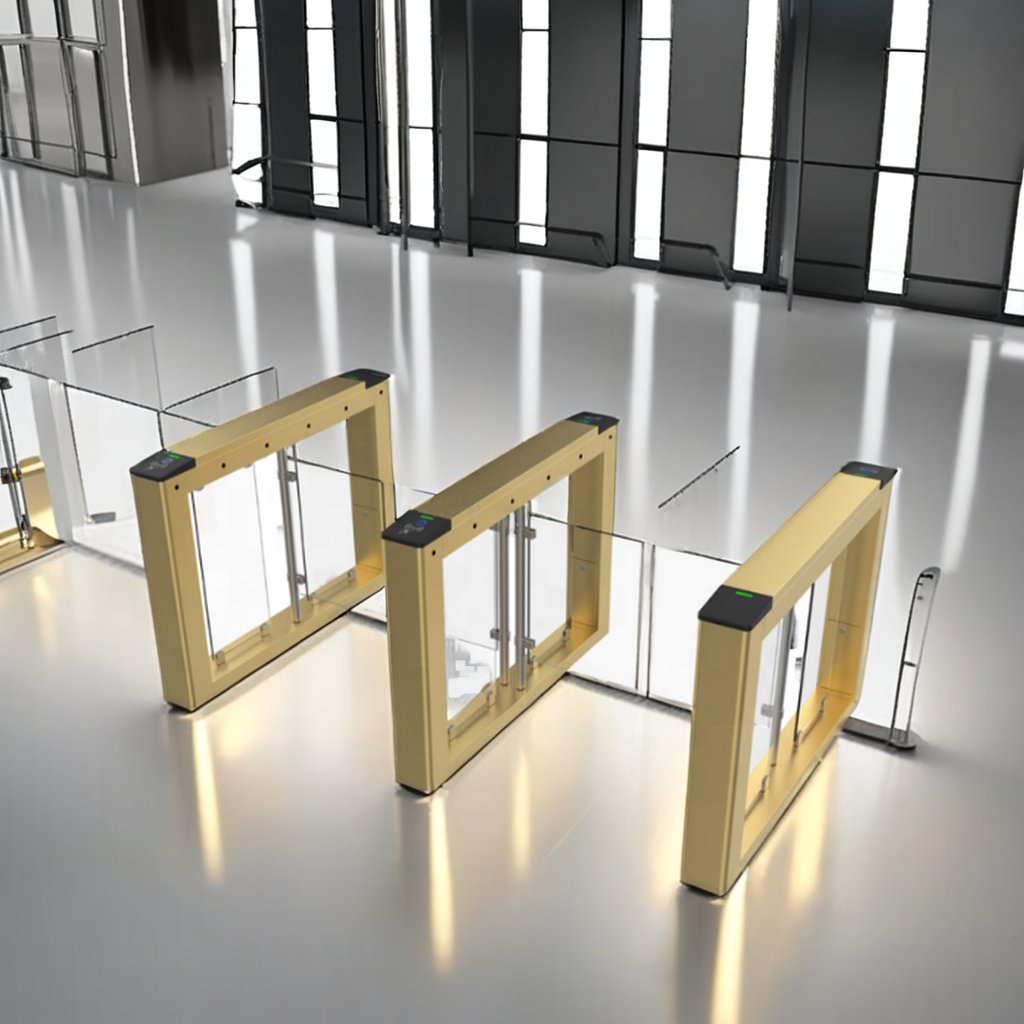 Pedestrian Security Access Control System Swing Barrier Turnstile 304 Stainless Steel Swing Gate Turnstile For Shopping Mall