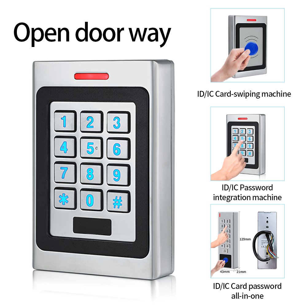 Door Access Control Keypad RFID Reader 2000 User Wiegand input+output Electric Lock Outdoor Waterproof Doorbell IP67 Zinc alloy