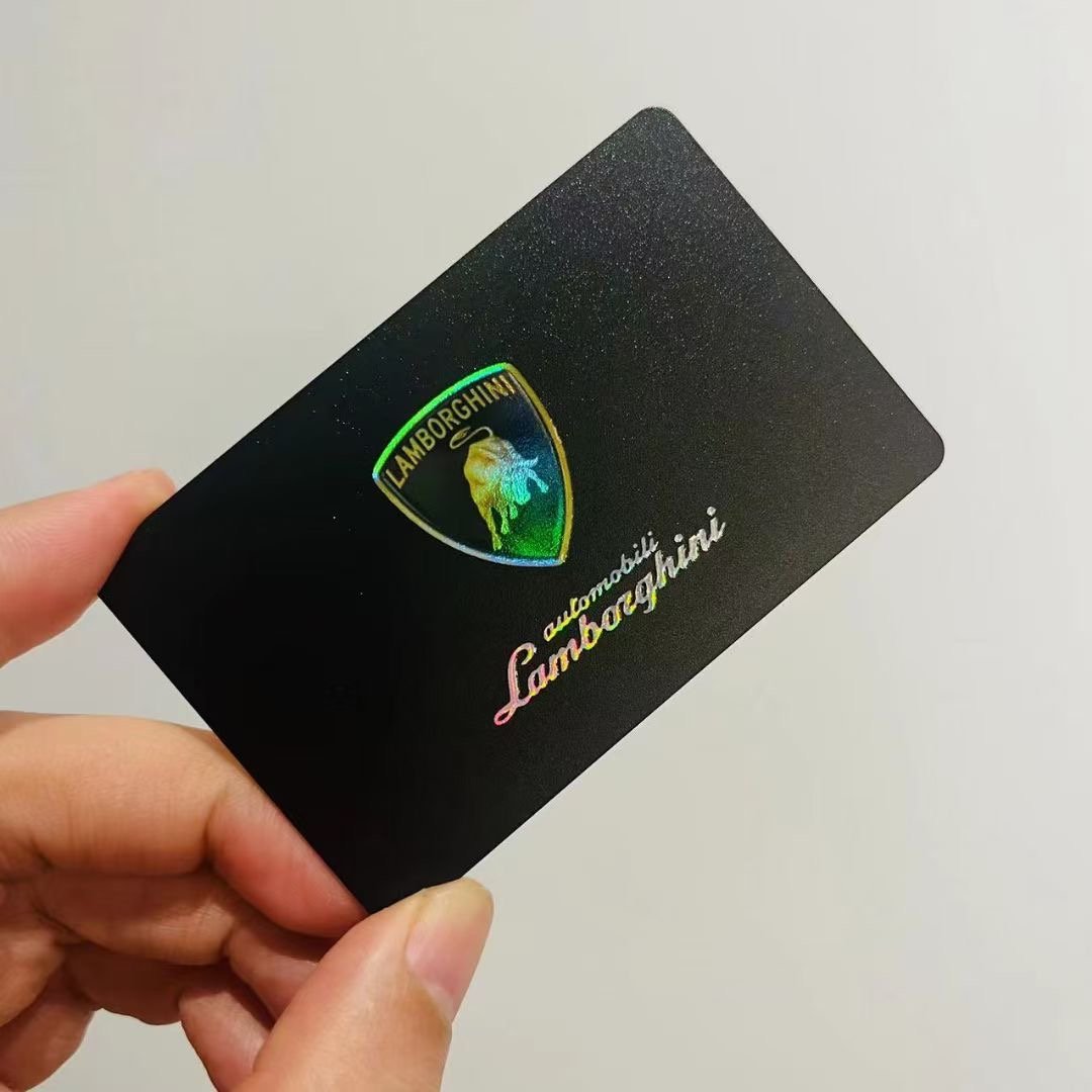 Spot UV Logo Black Matt NFC Social Media Card NFC Business Card RFID PVC Smart Card