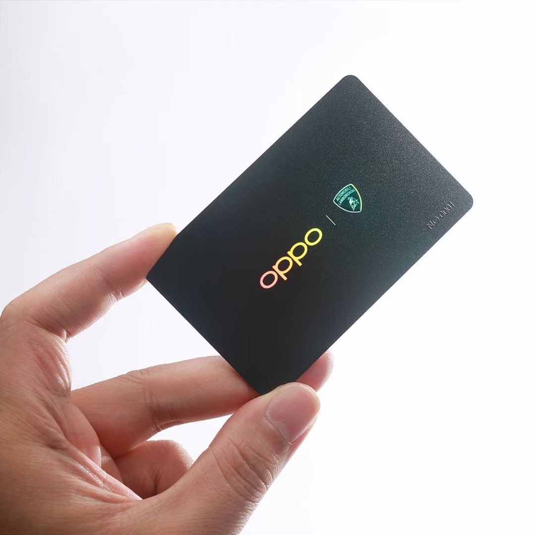 Spot UV Logo Black Matt NFC Social Media Card NFC Business Card RFID PVC Smart Card