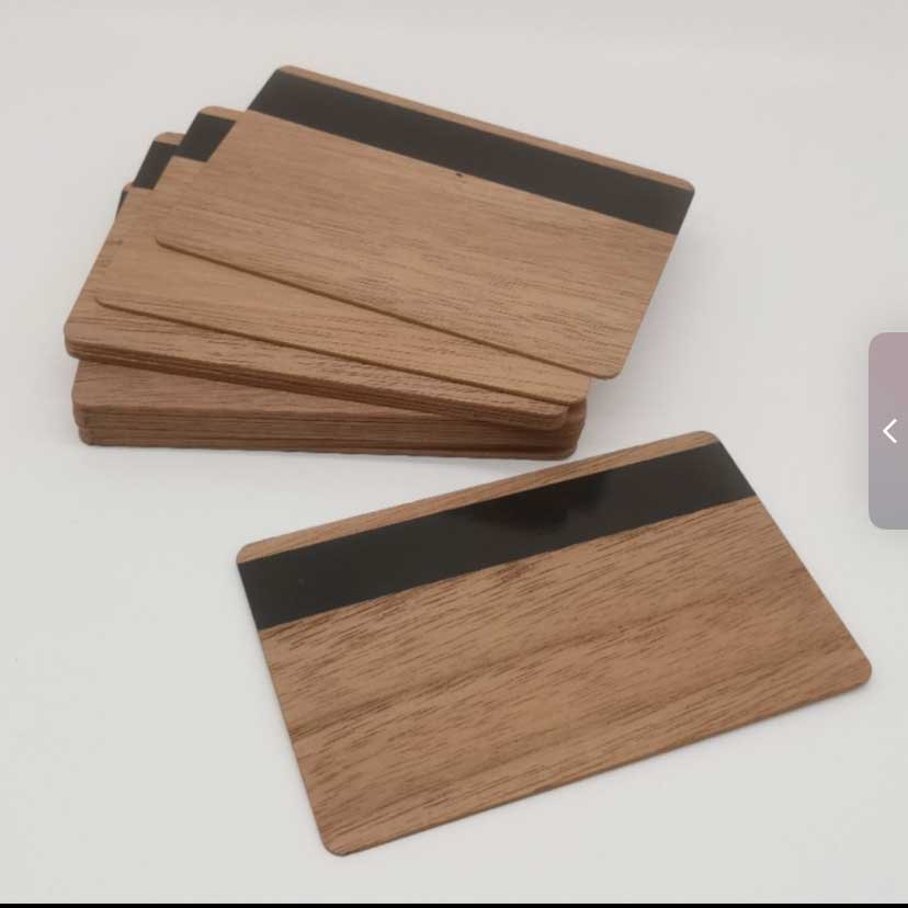 contact 4442 chip slot hico magnetic stripe rfid nfc wood access control card, blank beech bamboo hotel key card