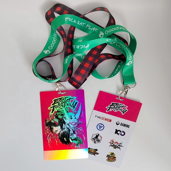 Custom High Quality Hologram PVC Card VIP Pass Card Event Pass Name tags with color lanyard For Events