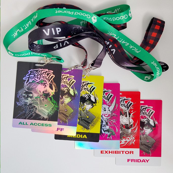 Custom High Quality Hologram PVC Card VIP Pass Card Event Pass Name tags with color lanyard For Events