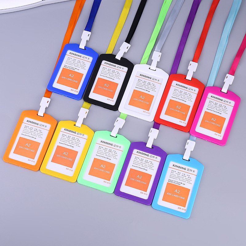 Factory direct supply plastic sleeve single-sided work card sleeve lanyard access control IC card custom wholesale