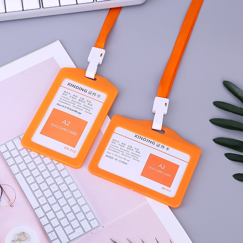 Factory direct supply plastic sleeve single-sided work card sleeve lanyard access control IC card custom wholesale