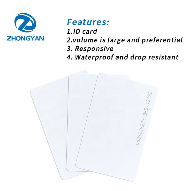 Waterproof Thermal Printing Plastic NFC Inkjet Card White Rfid 125khz Smart Chip Blank PVC ID Card Access Control Card