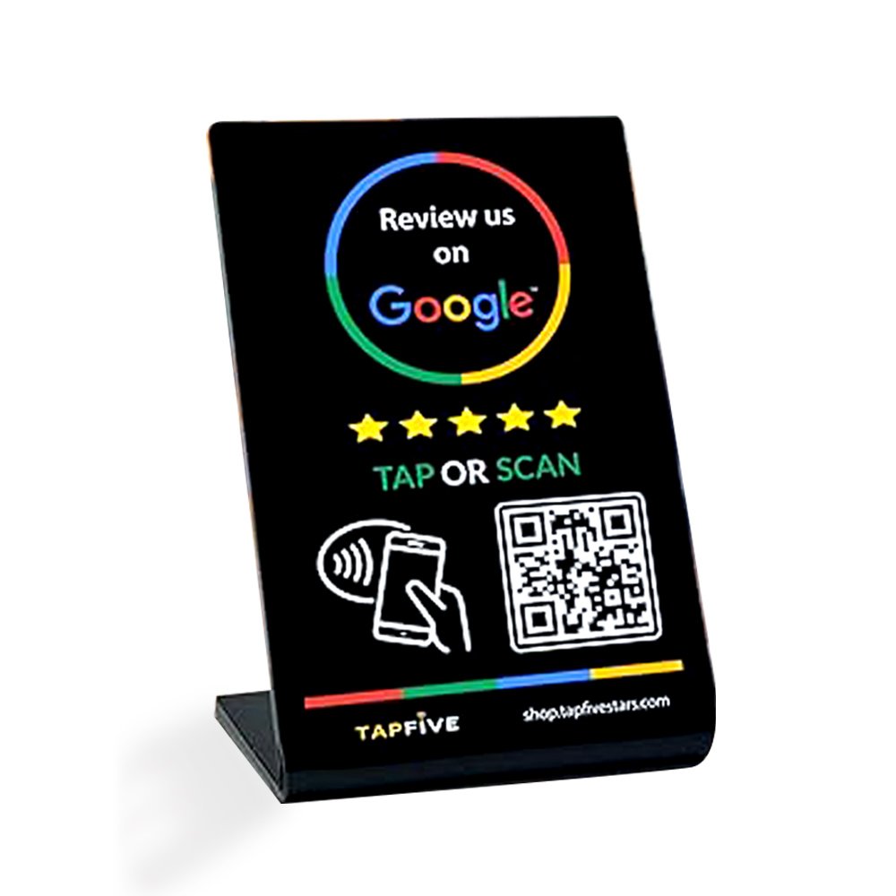 Custom Acrylic Restaurant Table Display Stand NTAG213 215 216 NFC Google Review Stand