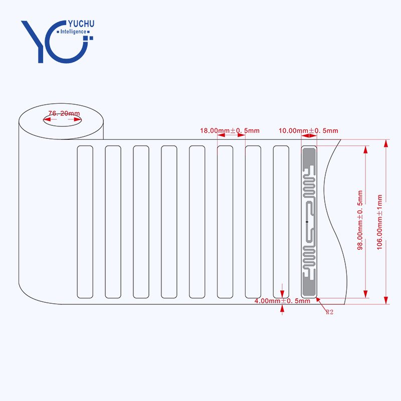 2024 Hot Selling ISO Model 860-960MHz Waterproof UHF Cattle Tag 98*10mm Pet Paper Electronic Tag Soft RFID sticker Anti-Metal
