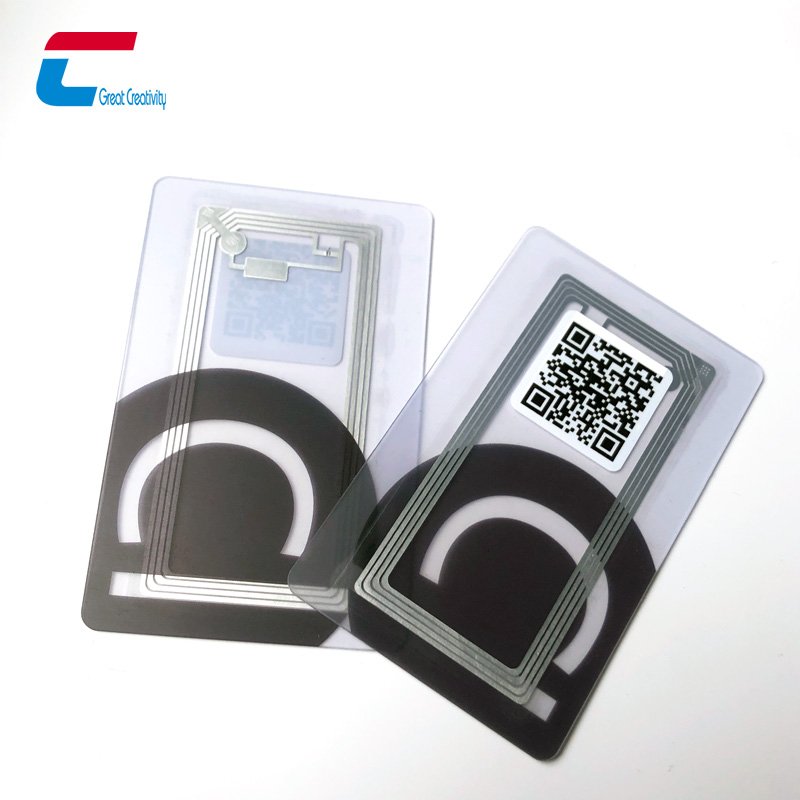 13.56Mhz Customized Transparent Nfc Blank Window ID Cards Ntag213 Clear Transparent Business Card