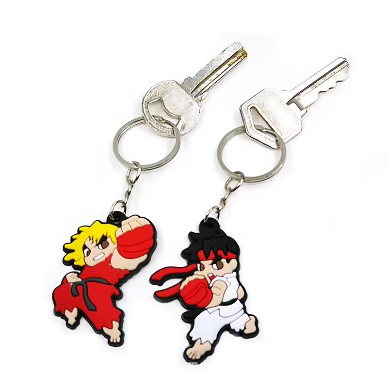 Custom Colored RFID NFC glue key chain Rubber Key Chain Friends Cartoon Figure Keyring Trend Movies Character Key Holder Charms