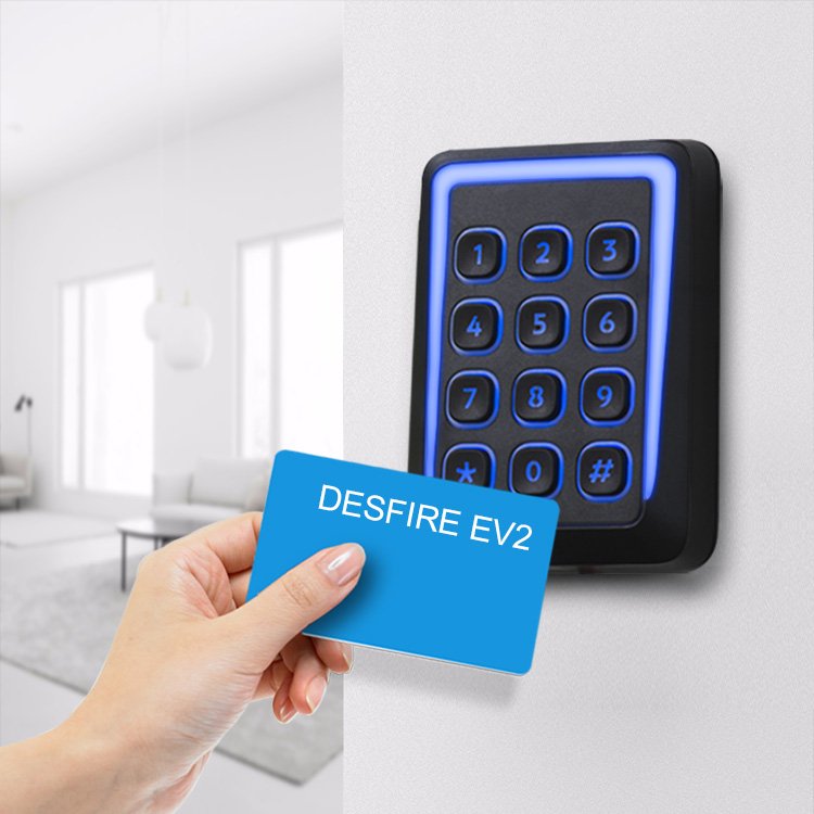 Cidron Customized LOGO Skimmer 13.56mMhz Nfc Card Door Control Reader With Mechanical Keypad
