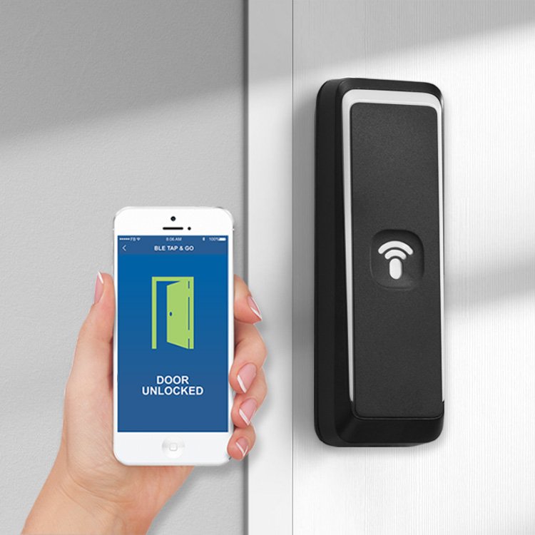Cidron Customized LOGO Skimmer 13.56mMhz Nfc Card Door Control Reader With Mechanical Keypad