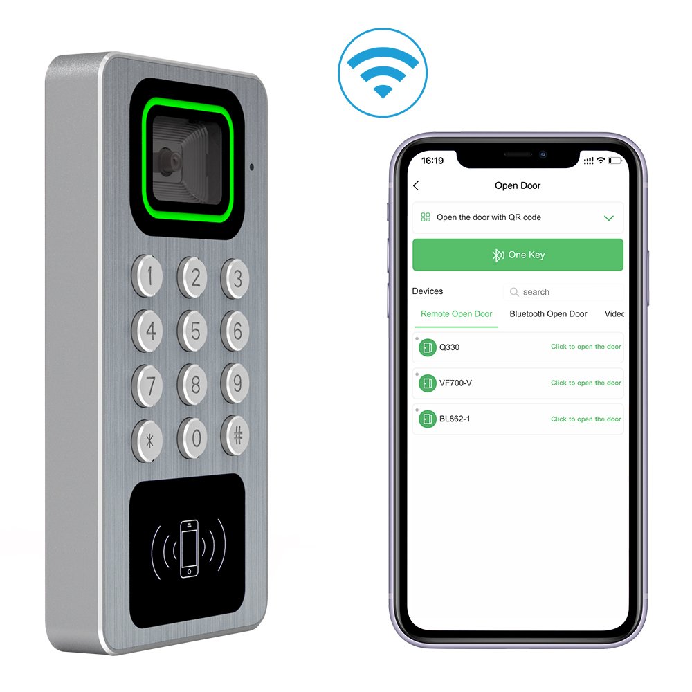 Thinmoo IP66 Password QR Code Reader NFC IC Card Reader APP remote dynamic QR Code Door Access Controller