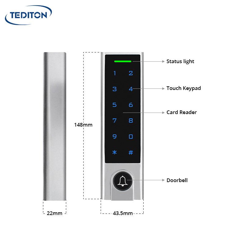Tediton Wholesaler price Waterproof Tuya App Smart Lock Door Standalone Access Control with Keypad
