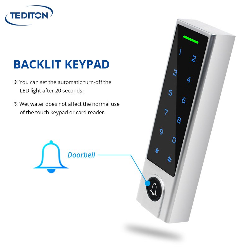Tediton Wholesaler price Waterproof Tuya App Smart Lock Door Standalone Access Control with Keypad