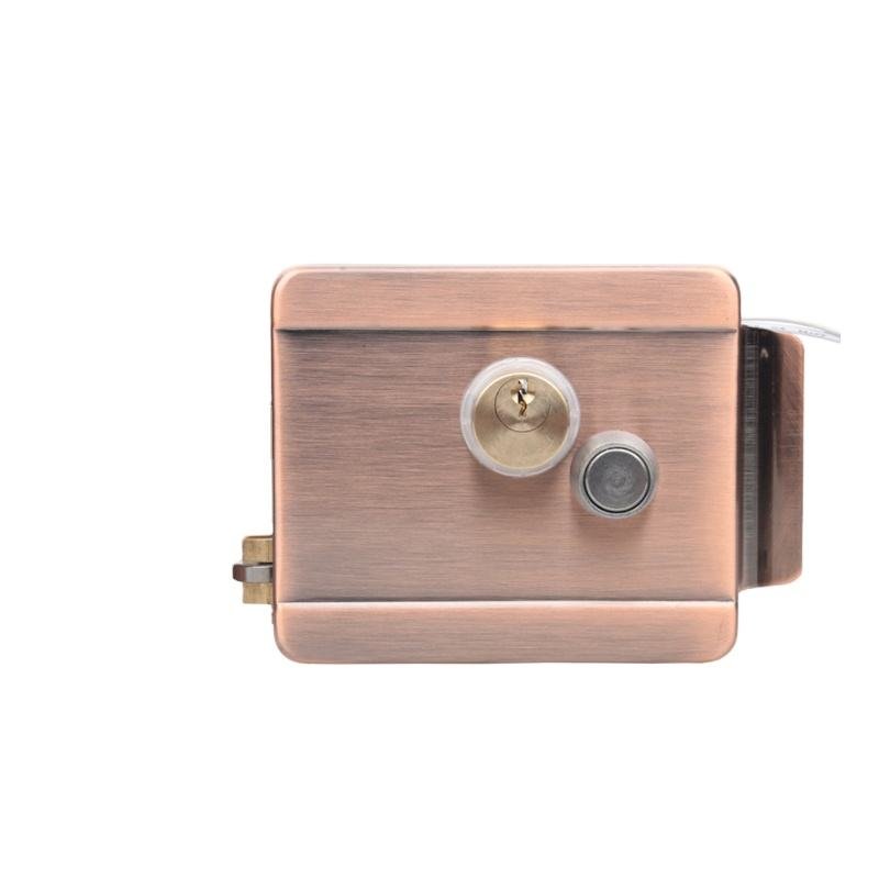 Deadbolt Door Rim Lock 12V electric lock for swing door Rose gold color electric rim lock