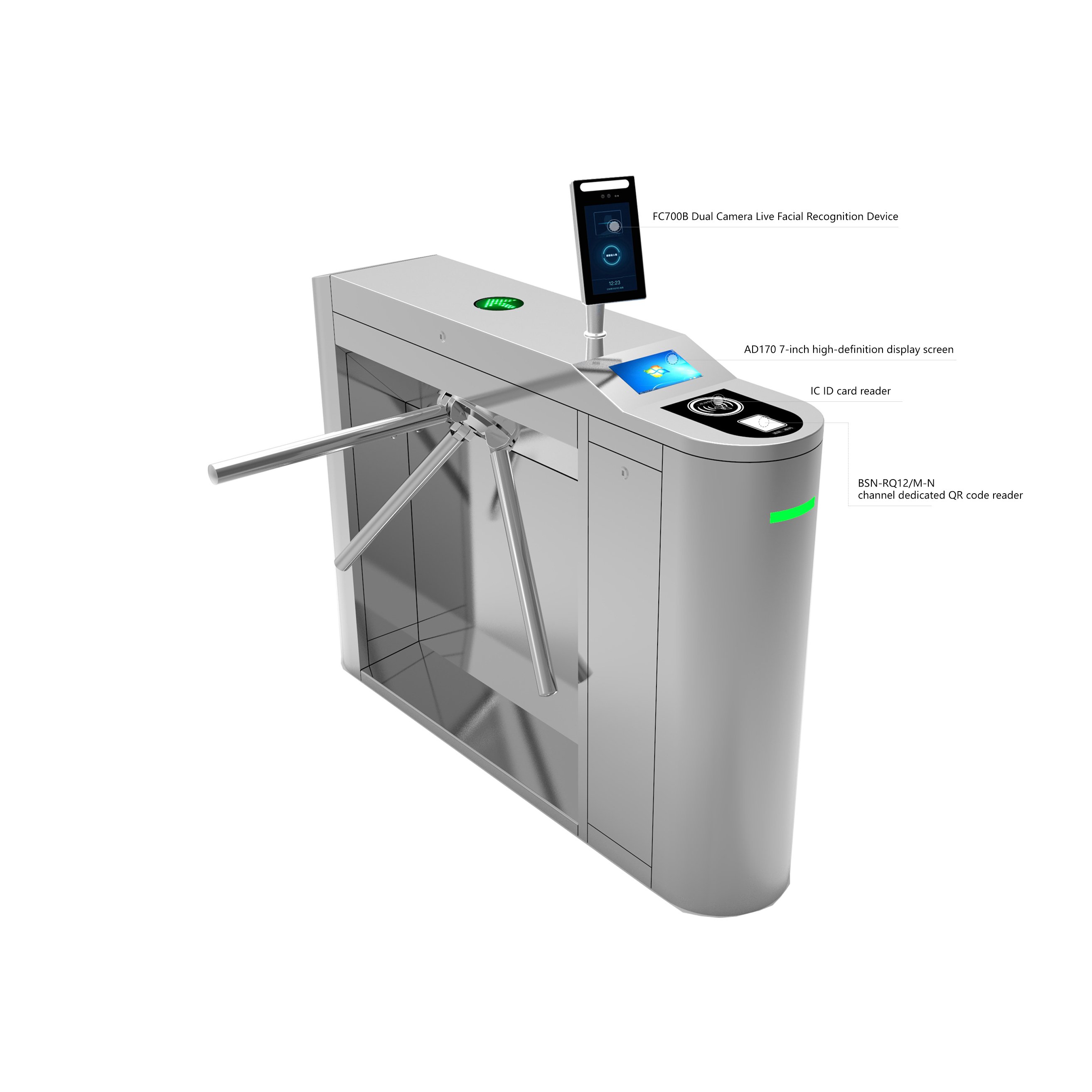 Channel management system With IC ID Card Reader QR code swing Gate Barrier Tripod Turnstile for Residential areas scenic spots