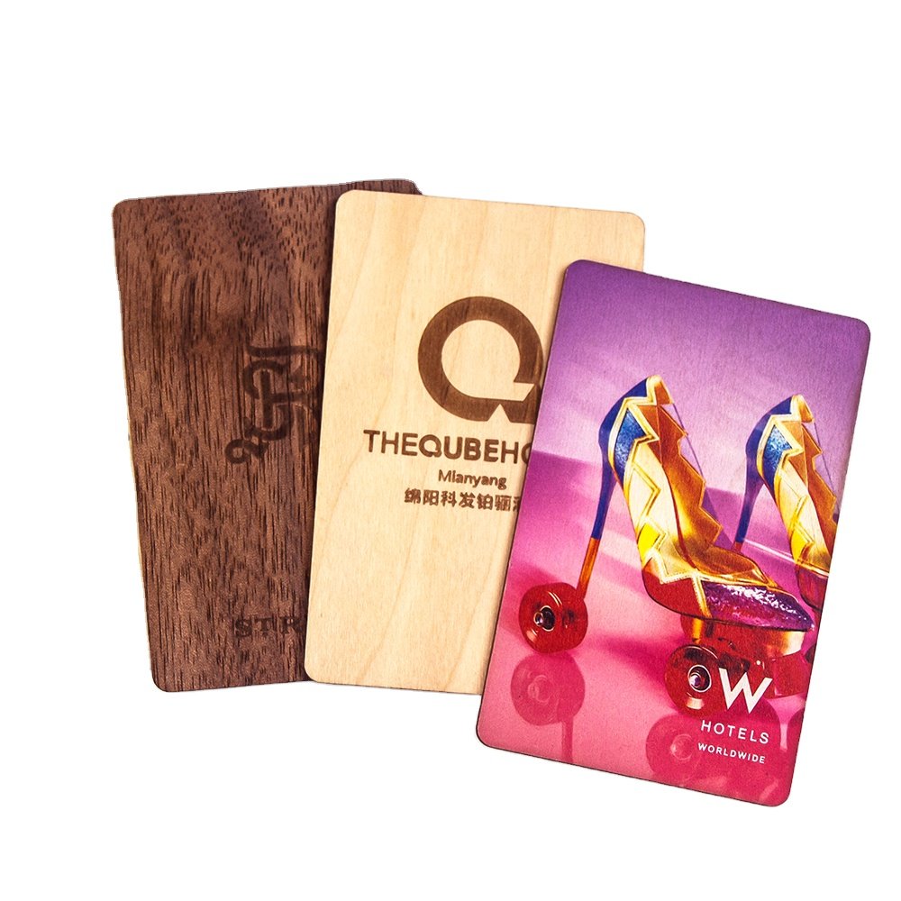 Custom UV Printing Silkscreen Printing High-quality Wooden Key Card Bamboo Cherry Maple Wood for Access Control
