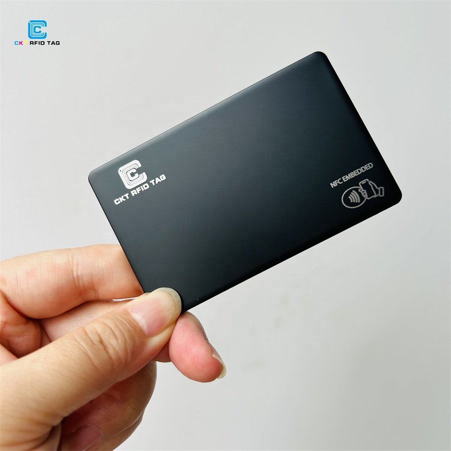 Customable Matte Black Gold Silver NFC Hybrid Metal Card Laser NFC 213 215 216 Hidden Metal Card For Business Card
