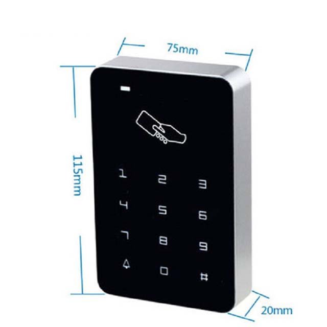 Customizable 1000 Users Key Touch Screen Password Access Control Reader 125khz/13.56Mhz RFID Single Door