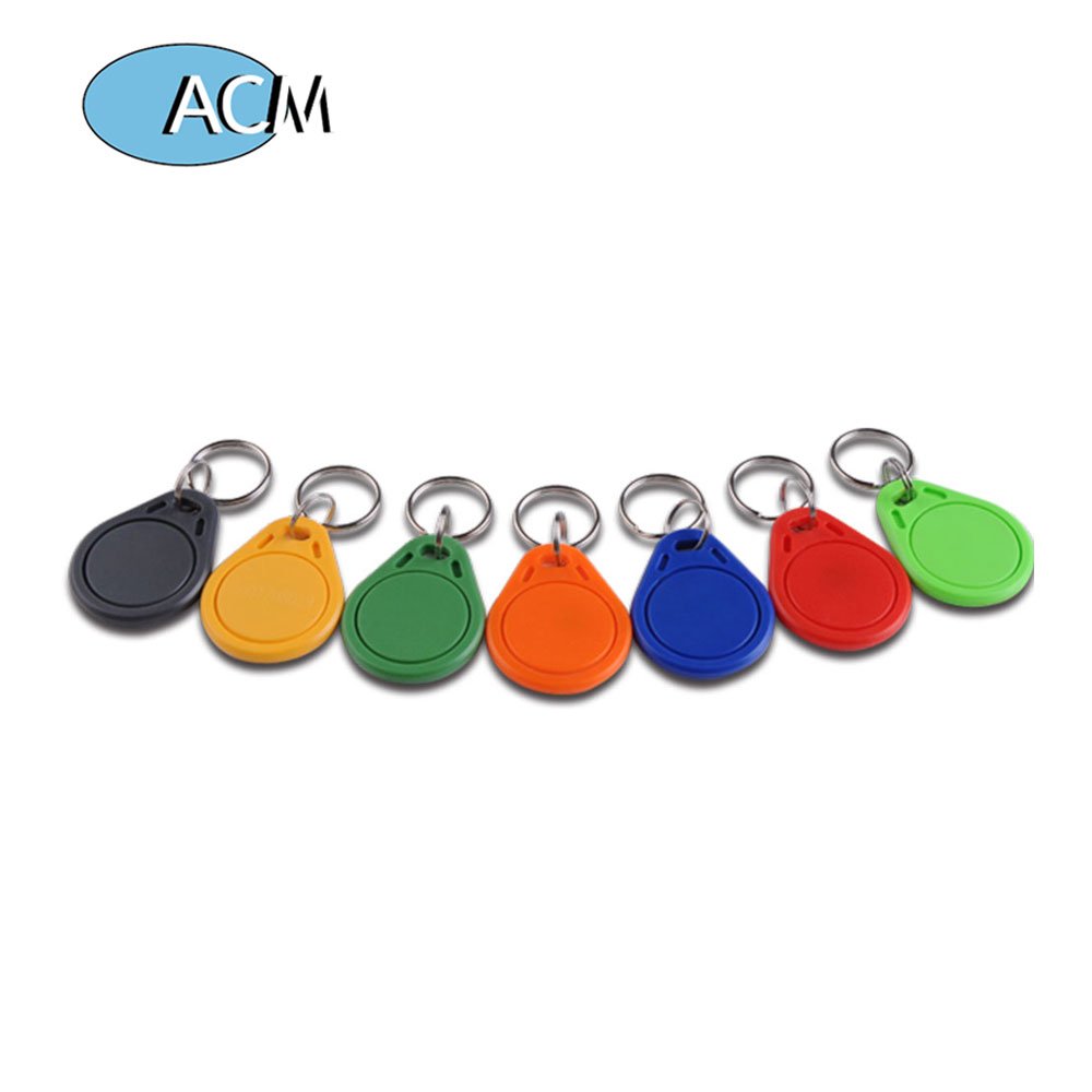 13.56MHz Keychain Door Access Control Programmable FM11RF08 Chip Blue Color Key Fob Smart Rfid Keyfob