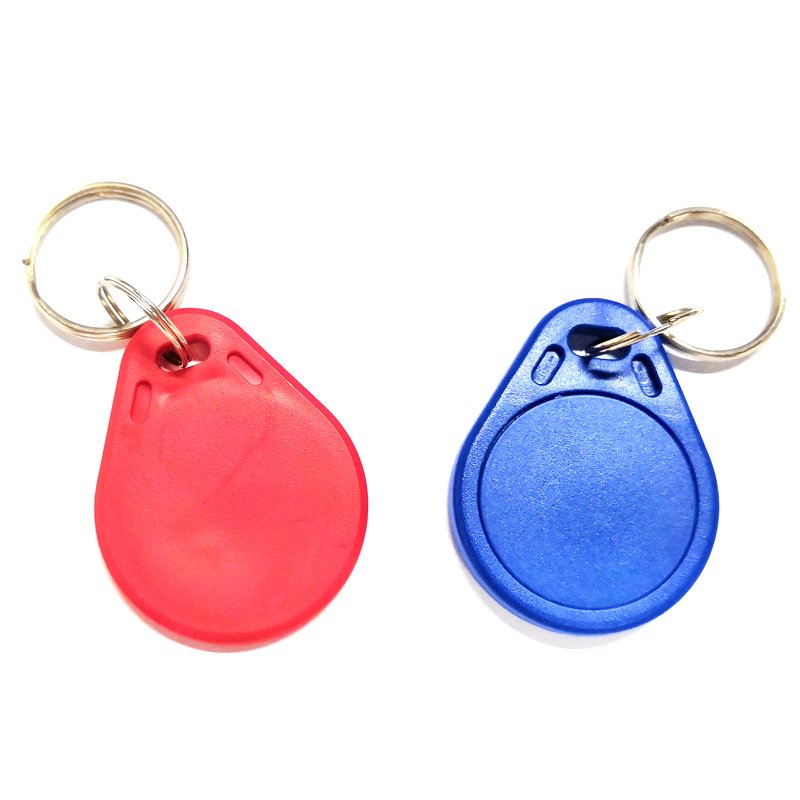 Custom Logo Printing RFID Low Frequency Waterproof Durable ABS 125khz T5577 Rewritable Keyfobs with Metal Ring