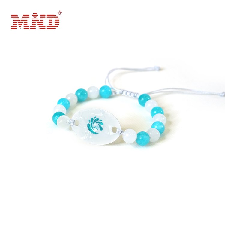 125Khz/13.56Mhz NFC Wood Smart Card Wristband Natural Crystal Healing RFID Bracelet