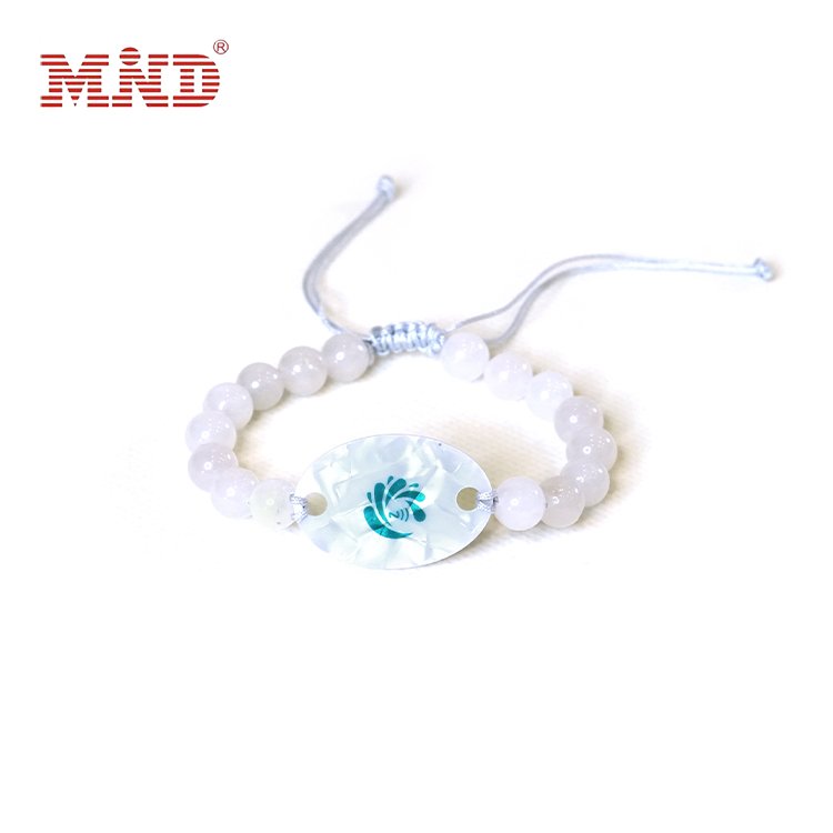 125Khz/13.56Mhz NFC Wood Smart Card Wristband Natural Crystal Healing RFID Bracelet