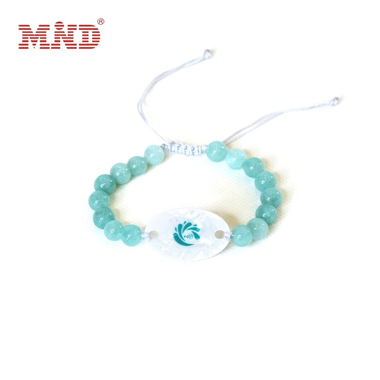 125Khz/13.56Mhz NFC Wood Smart Card Wristband Natural Crystal Healing RFID Bracelet