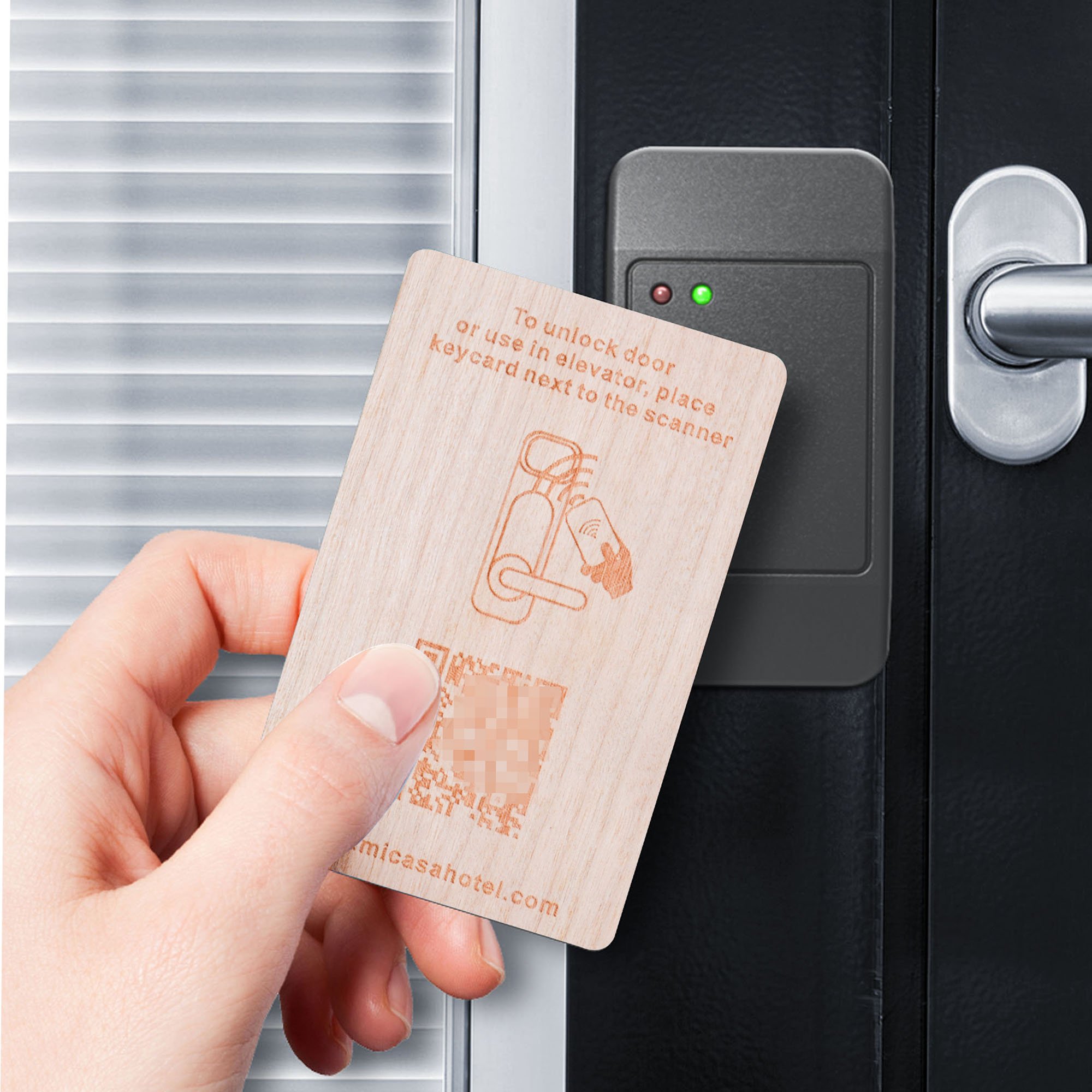 NFC Customized Laser Engraving Blank Wood Business Card NFC Bamboo Card Blank Hotel Access Control Card