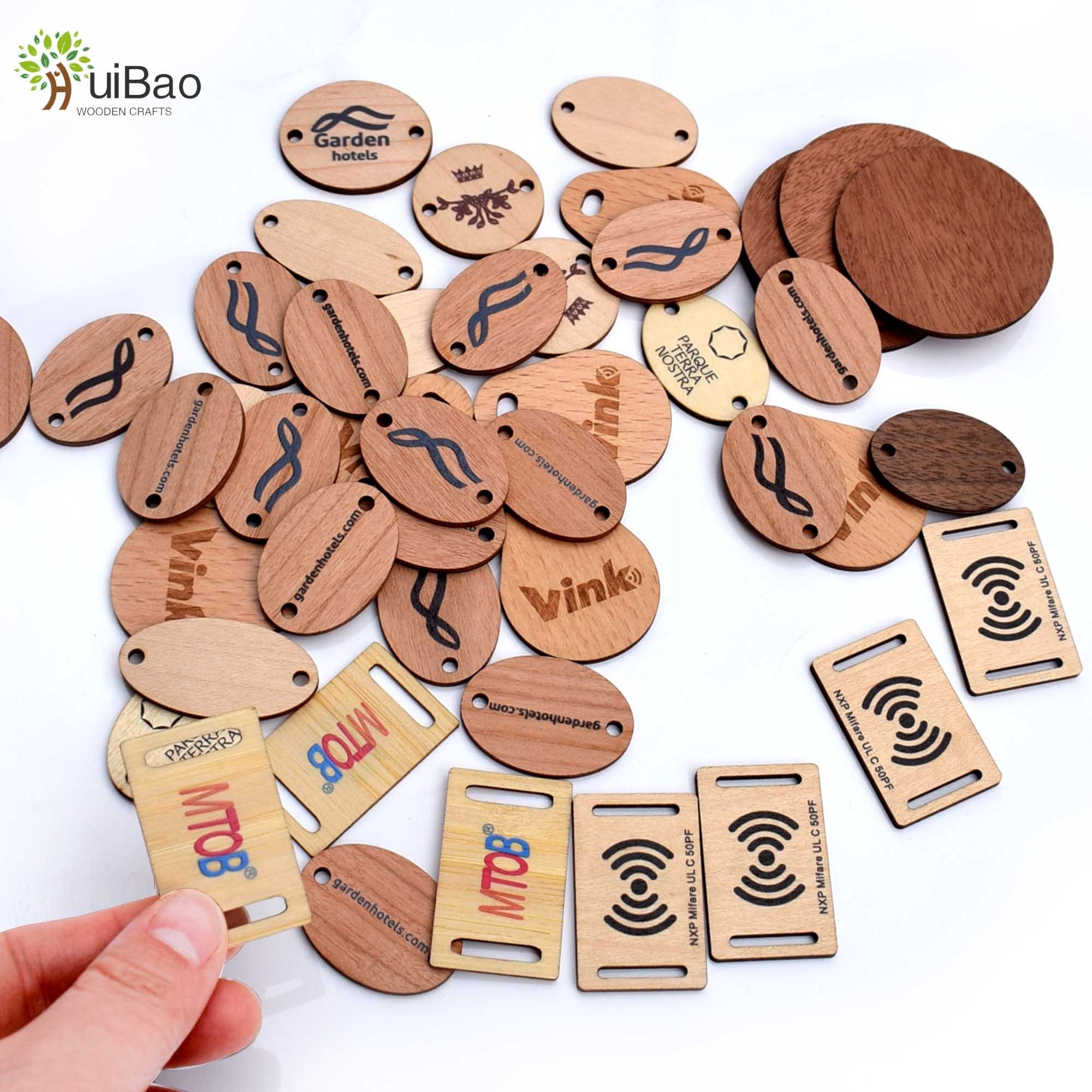 NFC Customized Laser Engraving Blank Wood Business Card NFC Bamboo Card Blank Hotel Access Control Card