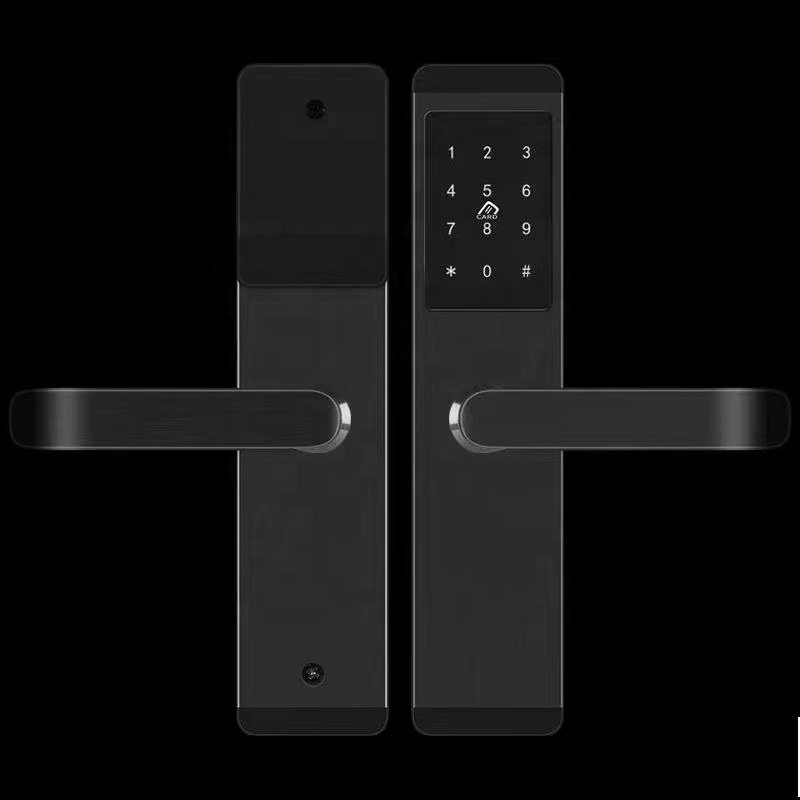 Single latch mortise Rfid keyless RFID IC card access control hotel handle card lock Serrures with key for motel hotel